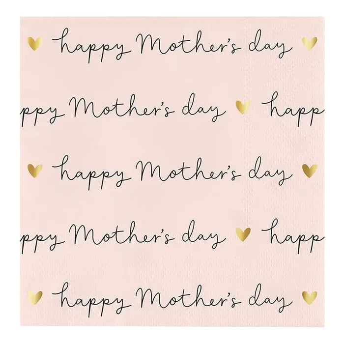 Foil Beverage Napkins - Mother's Day