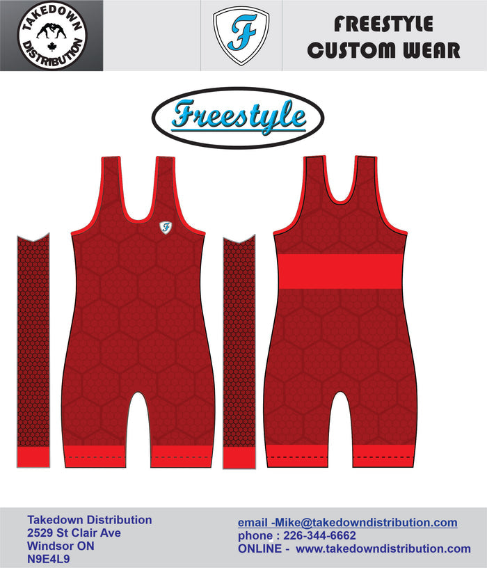FreeStyle The GEO Competition Womens Red Wrestling Singlet - Takedown Distribution