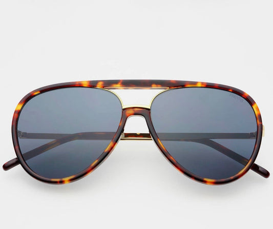 Freyers Shay Unisex Aviator Sunglasses - Tortoise/Solid Gray