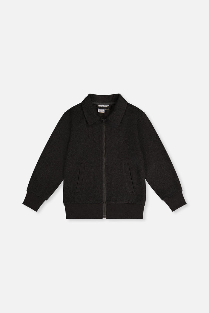Front Zip Jacket Black-0