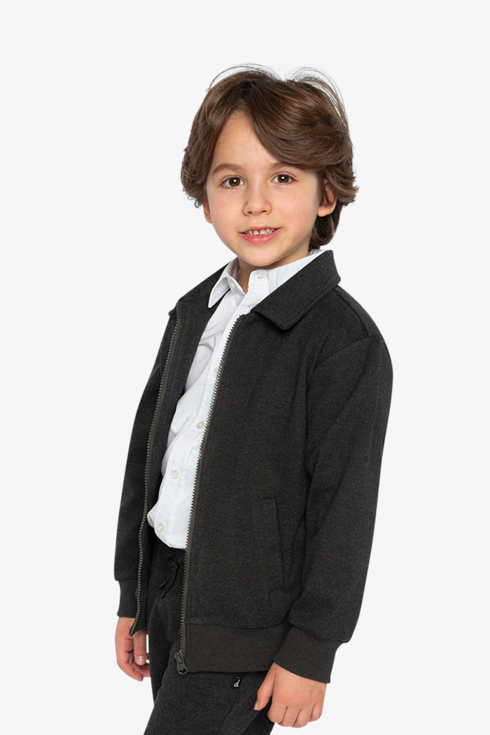 Front Zip Jacket Black-2