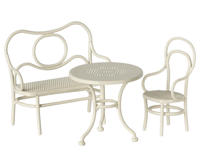 Maileg - Furniture For Mouse - Cafe Set - Off-White