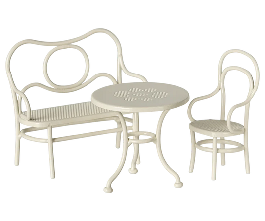 Maileg - Furniture For Mouse - Cafe Set - Off-White