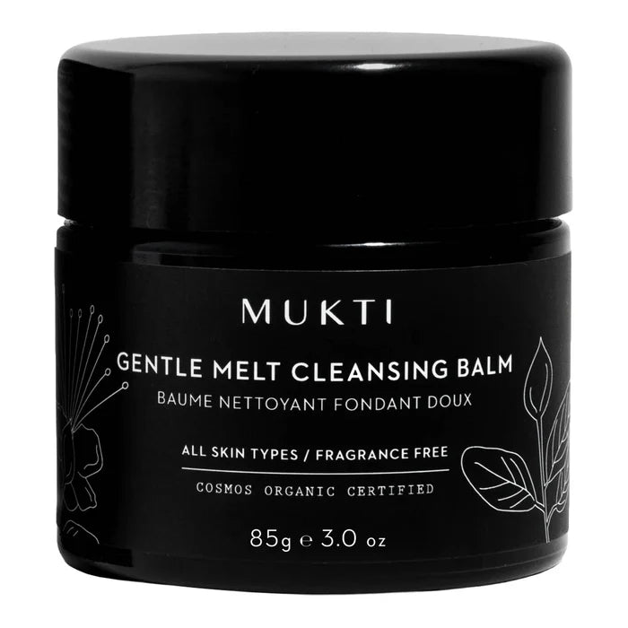 85g Pot of MUKTI Gentle Melt Cleansing Balm, suitable for all skin types.