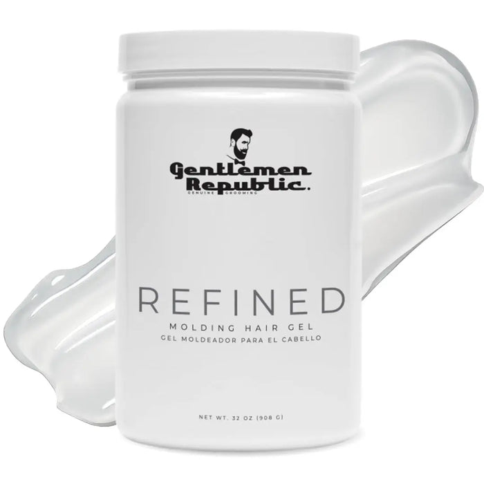 White container of Gentlemen Republic Refined Molding Hair Gel on a white background