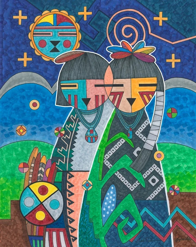 Gerald Dawavendewa Qatsi'nangwa - Life of Good Will Matted Print
