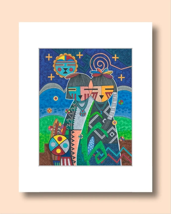 Gerald Dawavendewa Qatsi'nangwa - Life of Good Will Matted Print