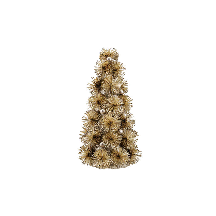 Glittered Tinsel Ball Tabletop Tree - Antique Silver, Small