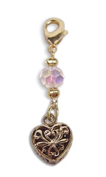 Gold Heart Charm – Mini Hair Twister Accessory front view