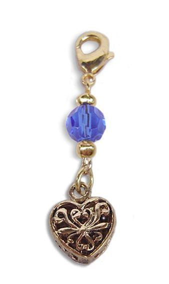 Gold Heart Charm – Mini Hair Twister Accessory front view