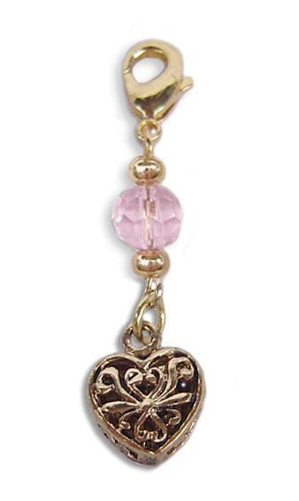 Gold Heart Charm – Mini Hair Twister Accessory front view