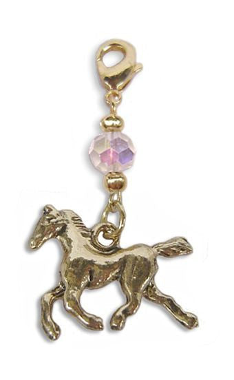 Gold Horse Charm – Mini Hair Twister Accessory front view