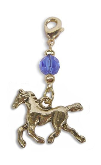 Gold Horse Charm – Mini Hair Twister Accessory front view
