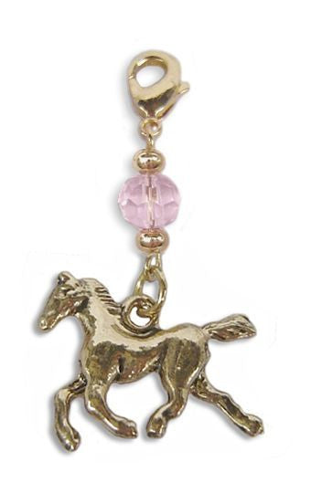 Gold Horse Charm – Mini Hair Twister Accessory front view
