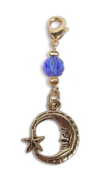 Gold Moon & Star Charm – Mini Hair Twister Accessory front view
