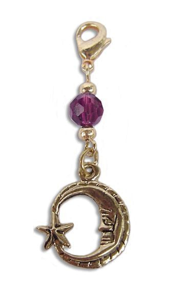 Gold Moon & Star Charm – Mini Hair Twister Accessory front view