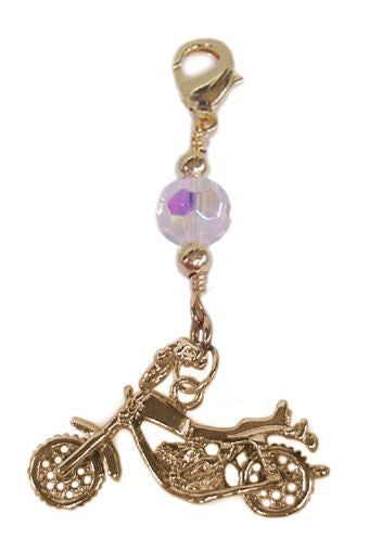 Gold Motorcycle Charm – Mini Hair Twister Accessory front view