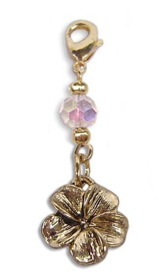 Gold Plumeria Charm – Mini Hair Twister Accessory front view