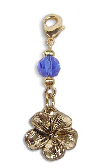 Gold Plumeria Charm – Mini Hair Twister Accessory front view