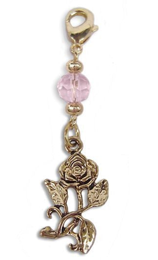 Gold Rose Charm – Mini Hair Twister Accessory front view