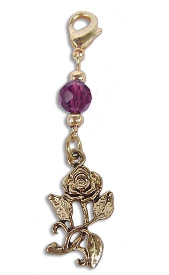Gold Rose Charm – Mini Hair Twister Accessory front view