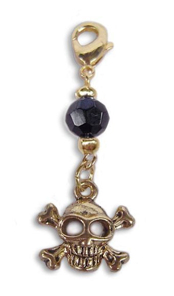 Gold Skull & Crossbones Charm – Mini Hair Twister Accessory | Biker & Festival Hair Jewelry by Medieval Metal