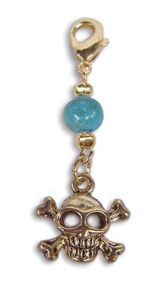 Gold Skull & Crossbones Charm – Mini Hair Twister Accessory | Biker & Festival Hair Jewelry by Medieval Metal