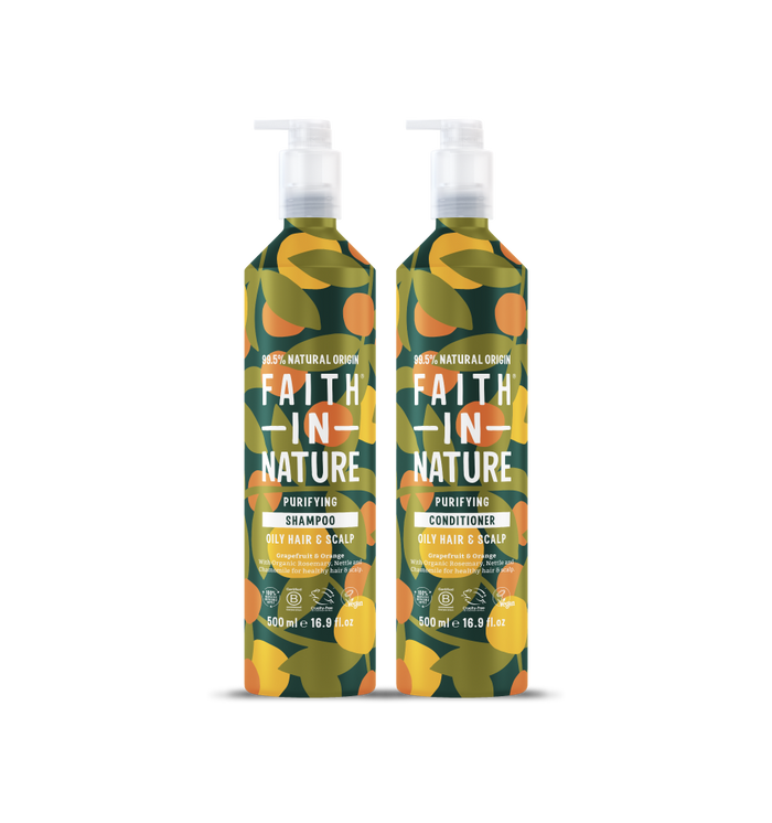 Faith In Nature aluminium shampoo & conditioner set for oily hair