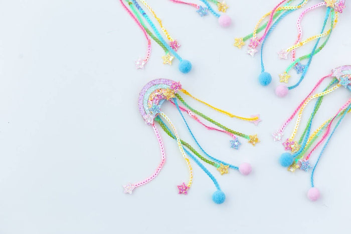 Hair Clip Set - Rainbow Ribbons