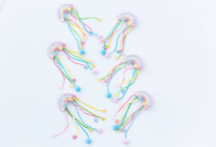 Hair Clip Set - Rainbow Ribbons