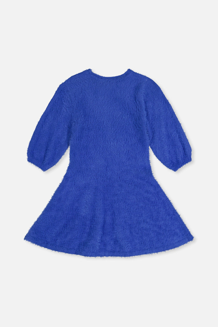 Hairy Knitted Dress Royal Blue-4