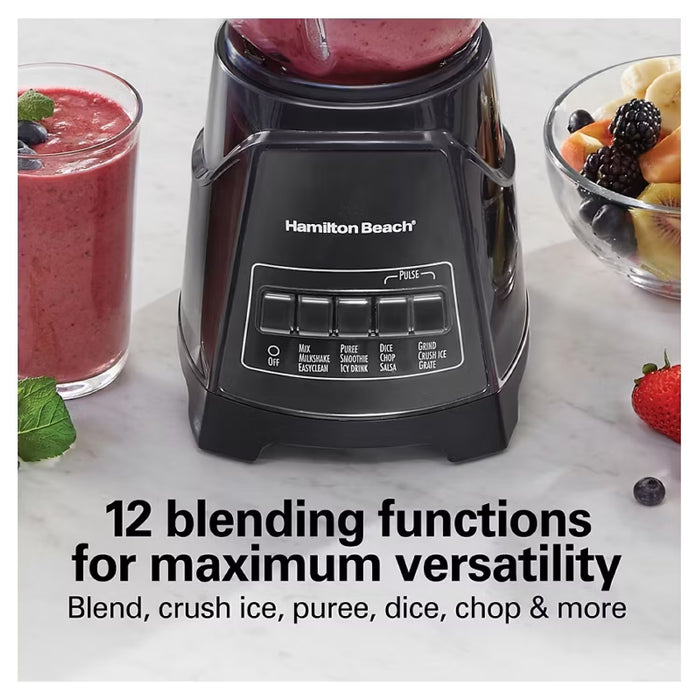 Hamilton Beach Power Elite 12-Function Blender with 40 oz Glass Jar, 700-Watt Peak Power