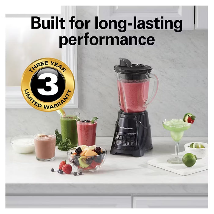 Hamilton Beach Power Elite 12-Function Blender with 40 oz Glass Jar, 700-Watt Peak Power
