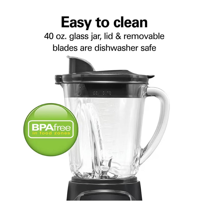 Hamilton Beach Power Elite 12-Function Blender with 40 oz Glass Jar, 700-Watt Peak Power