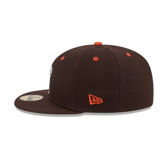 Pictured is this MiLB Theme Night Hartford Yard Goats 59FIFTY Fitted cap in dark brown. 6