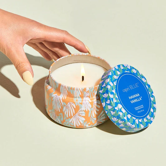 Havana Vanilla Pattern Play Printed Travel Tin 8.5 oz. Candle