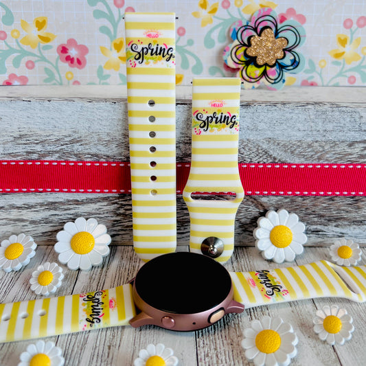 Hello Spring Print Silicone Band For Samsung Watch