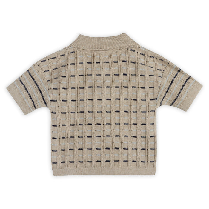 Henry Textured Baby Polo Shirt Back (Organic Cotton)