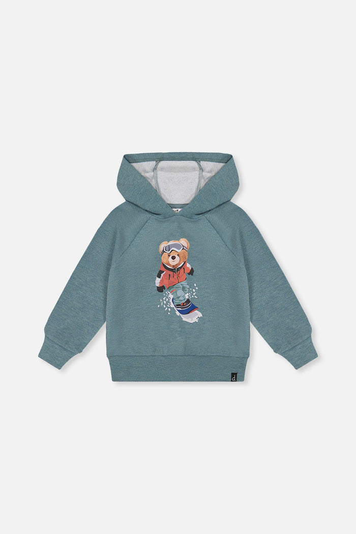 Hoodie With Screenprint Pale Turquoise-0