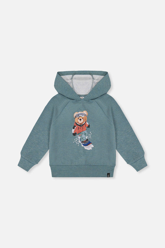 Hoodie With Screenprint Pale Turquoise-0