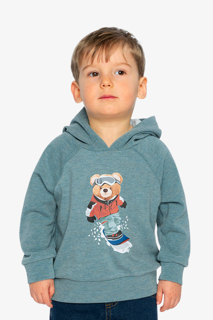 Hoodie With Screenprint Pale Turquoise-1