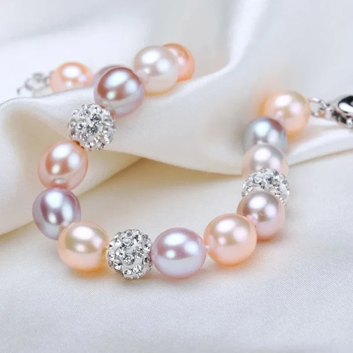 Wedding Pearl Jewelry - Multicolor Natural Pearl Bridal Bracelet