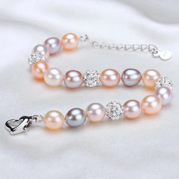 Wedding Pearl Jewelry - Multicolor Natural Pearl Bridal Bracelet