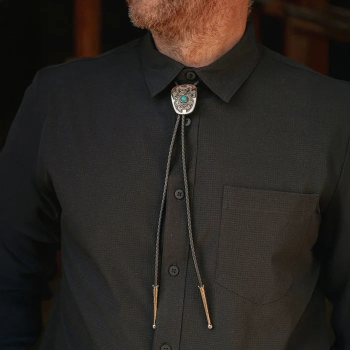 Iconic Vines with Turquoise Bead Bolo
