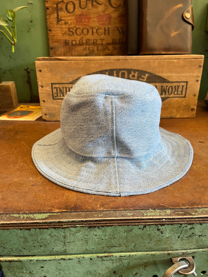 Double Down Vintage - Denim Panelled Reversible Bucket Hat - La Lovely Vintage