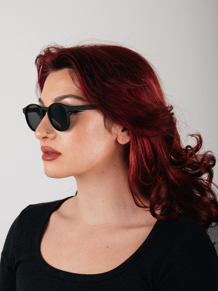 Indie Round Acrylic Sunglasses | Black-Image 2
