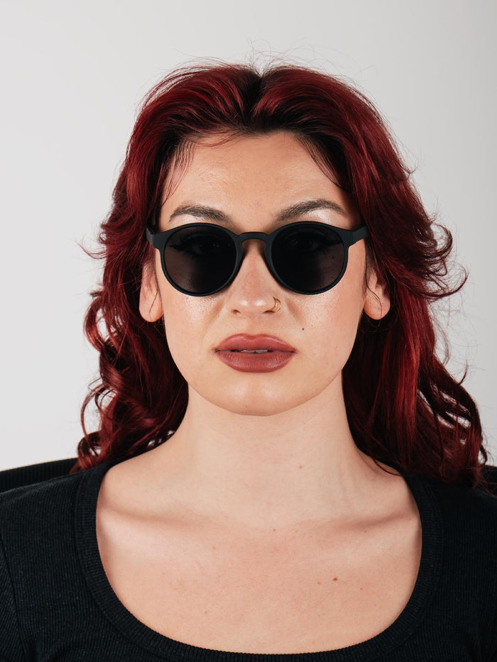 Indie Round Acrylic Sunglasses | Black-Image 3