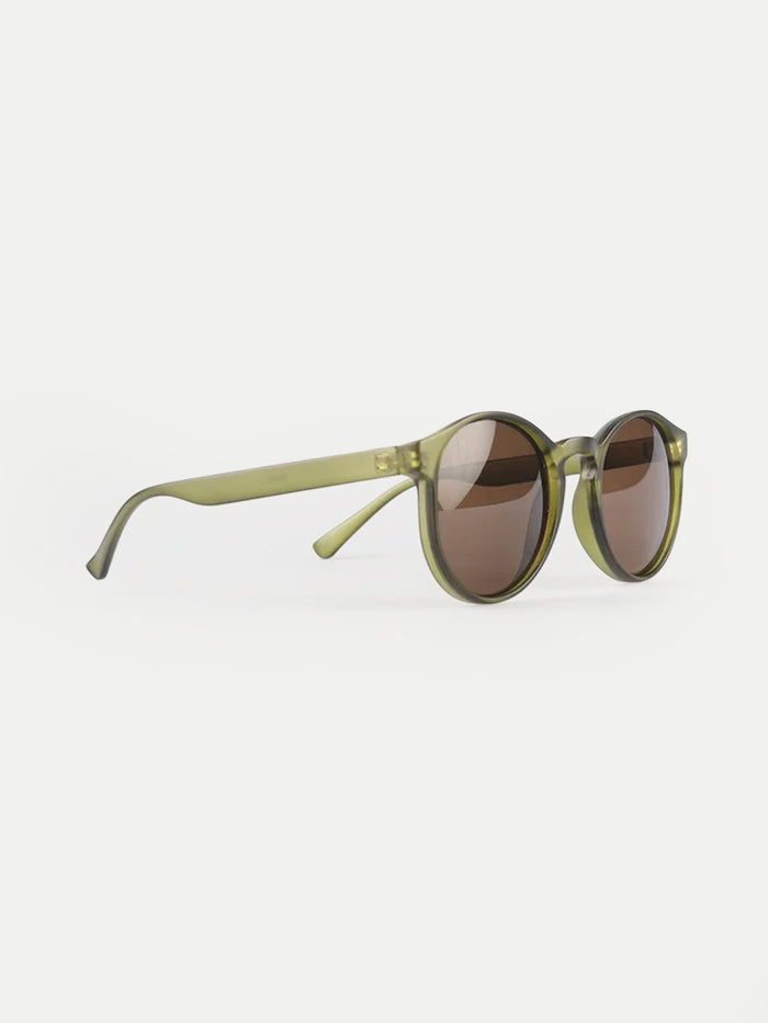 Indie Round Acrylic Sunglasses | Matte Green-Image 4
