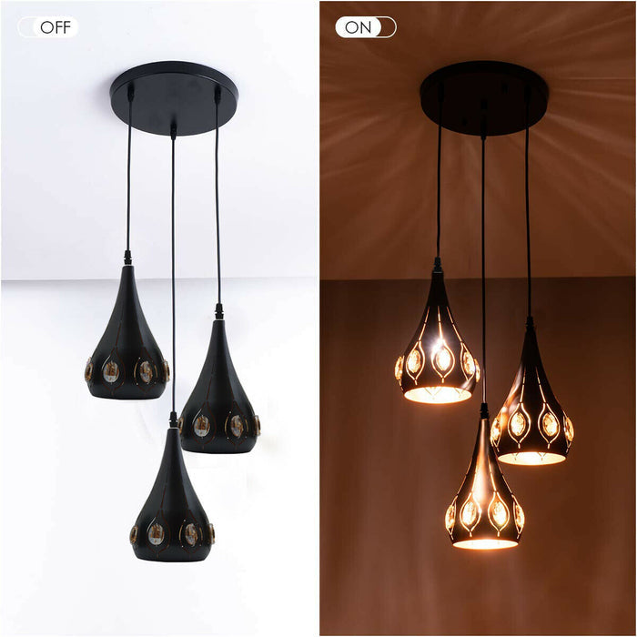 Industrial Cage Pendant Light E27 Matt Black ~2167