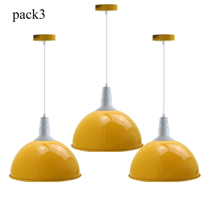 Industrial Dome Pendant Light 40cm E27 Yellow  ~ 5709